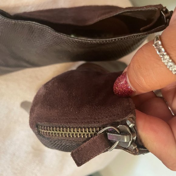 Halogen Ankle Style Brown Suede Booties Size 8M Women's Zip IN Back Thin Heel - Picture 11 of 12